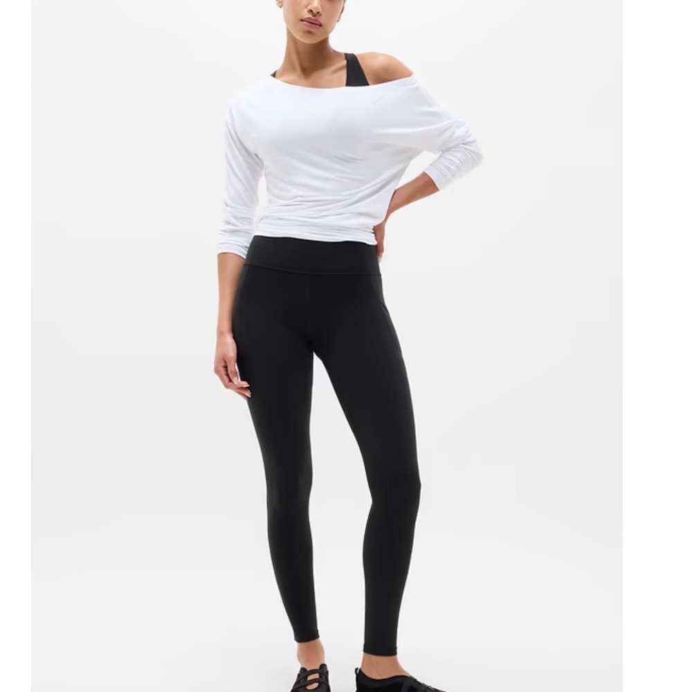 Athleta Salutation Stash Tight Black Powervita High Rise Leggings-S